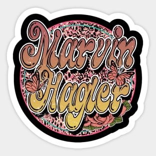 Graphic Proud Marvin Name Flower Birthday 70s 80s 90s Vintage Styles Sticker